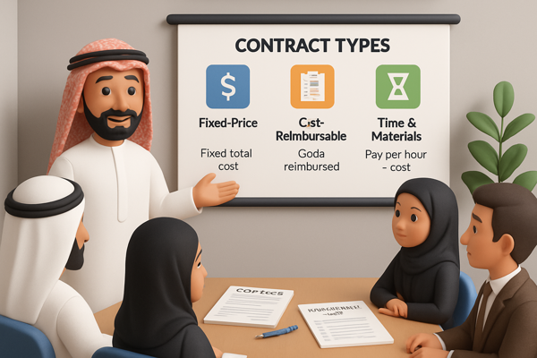 Ahmed reviewing different contract types for LumiGems