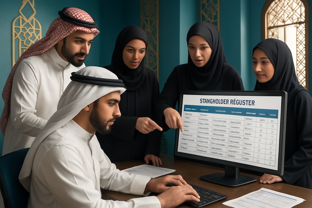 Ahmed updating the LumiGems stakeholder register